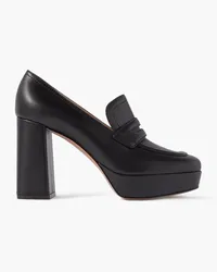 Gianvito Rossi 120 leather platform loafers - Black Black