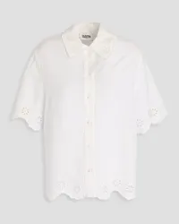 Claudie Pierlot Broderie anglaise-trimmed woven shirt - White White