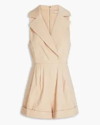 Alice + Olivia Alice Olivia - Merritt pleated linen-blend playsuit - Neutral Neutral