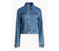 Chain-embellished denim jacket - Blue