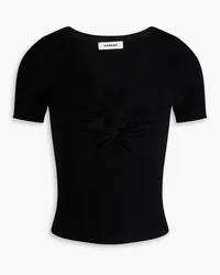 Sandro Cropped ribbed-knit top - Black Black