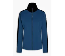 Stellaria velvet-trimmed jersey jacket - Blue