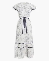 Sachin & Babi Georgia cutout printed cotton-gauze midi dress - Blue Blue