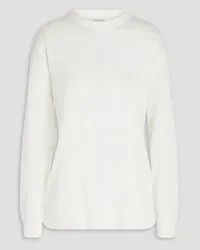 Brunello Cucinelli Embellished linen-blend sweater - White White