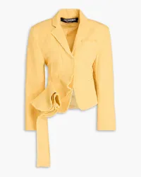 Jacquemus La Veste draped linen-blend jacket - Yellow Yellow