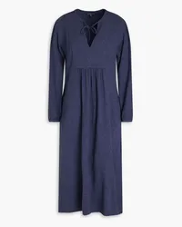 James Perse Tie-detailed crepe midi dress - Blue Blue