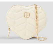 Quilted leather shoulder bag - White