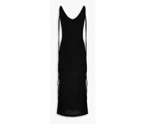 Twisted jersey midi dress - Black