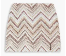 Sequined crochet-knit mini skirt - Neutral