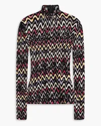 Missoni Crochet-knit wool-blend turtleneck sweater - Black Black