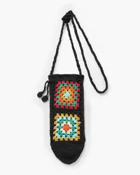 Alanui Positive Vibes crocheted cotton cross-body bag - Black Black