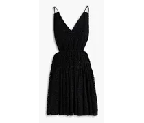 Cutout glittered tulle mini dress - Black