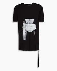 Rick Owens Printed slub cotton-jersey T-shirt - Black Black