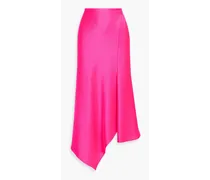 Alice Olivia - Harmony asymmetric satin-crepe skirt - Pink