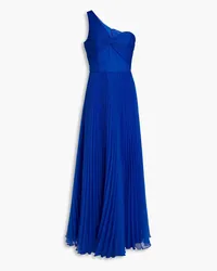 THEIA Mahlia one-shoulder pleated organza gown - Blue Blue