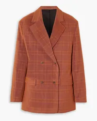 McQ Biosis double-breasted checked corduroy blazer - Brown Brown