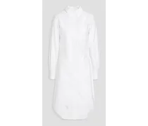 Cotton Oxford midi shirt dress - White