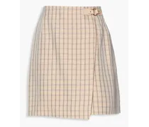 Meredith checked twill mini wrap skirt - Neutral
