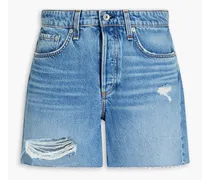 Rag & Bone Rosa faded distressed denim shorts - Blue Blue