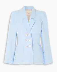 Anna Mason Patty double-breasted linen blazer - Blue Blue