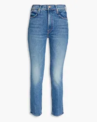 Mother Mid Rise Dazzler cropped mid-rise slim-leg jeans - Blue Blue