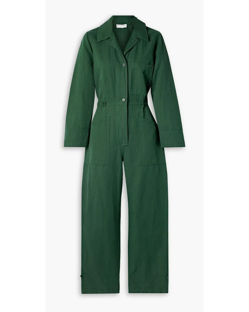 APIECE APART Ares linen and cotton-blend twill jumpsuit - Green Green