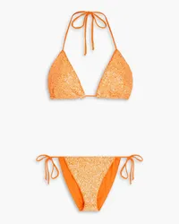 Norma Kamali Sequined triangle bikini - Orange Orange