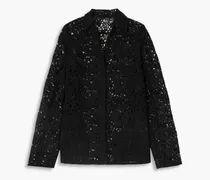 Garavani - Cotton-blend corded lace jacket - Black