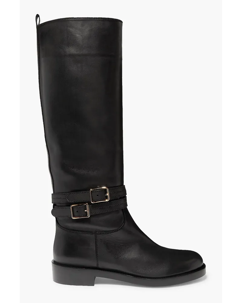 Gianvito Rossi Buckled leather knee boots - Black Black