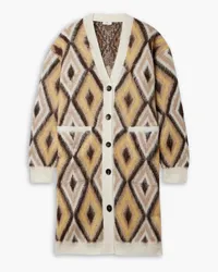 Etro Brushed jacquard-knit wool-blend cardigan - Neutral Neutral