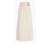 Dalia linen and wool-blend maxi skirt - White