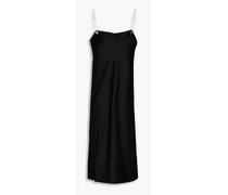 Naely chain-embellished satin dress - Black