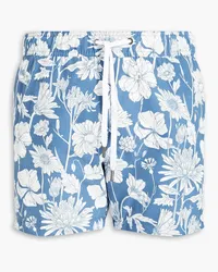 Onia Mid-length floral-print swim shorts - Blue Blue