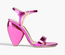 Mirrored-leather sandals - Pink