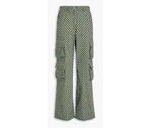 Jemima checked cotton-twill cargo pants - Green