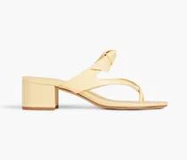 Clarita 45 bow-detailed lizard-effect leather sandals - Yellow