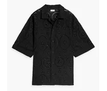 Isma broderie anglaise cotton-blend shirt - Black