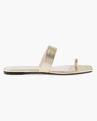 Porte & Paire Metallic leather sandals - Metallic Metallic