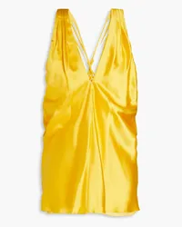 Veronica Beard Silk-blend satin top - Yellow Yellow