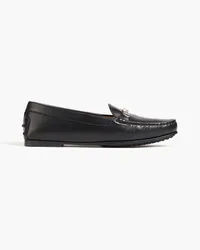 TOD'S Embellished leather loafers - Black Black