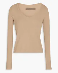 Enza Costa Ribbed jersey top - Neutral Neutral