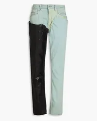 Rick Owens Coated mid-rise slim-leg jeans - Green Green