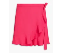 Wrap-effect stretch-crepe shorts - Pink