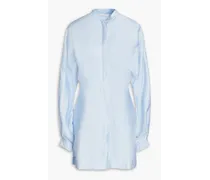 Bretagne satin-twill mini shirt dress - Blue