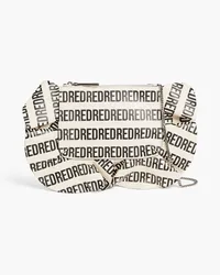 RED Valentino Ruffled printed leather shoulder bag - White White