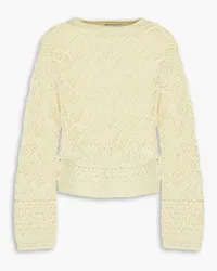 Vince Crochet-knit cotton sweater - Yellow Yellow