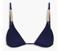 Maldives embellished triangle bikini top - Blue
