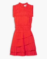 Sea Greir tiered pleated crepe mini dress - Red Red