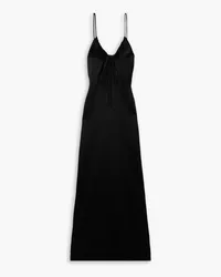 Proenza Schouler Harper cutout gathered satin-crepe maxi dress - Black Black