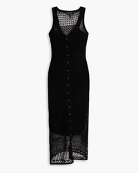 Rag & Bone Mae open-knit cotton-blend midi dress - Black Black